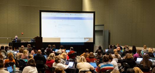 Educators at a professional development session about pedagogy at the TCEA Convention.