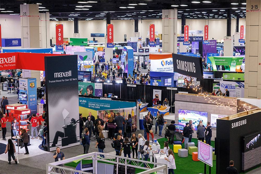 High view of exhibit hall