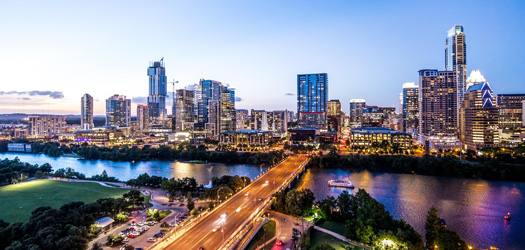 Austin Texas Skyline in the evening