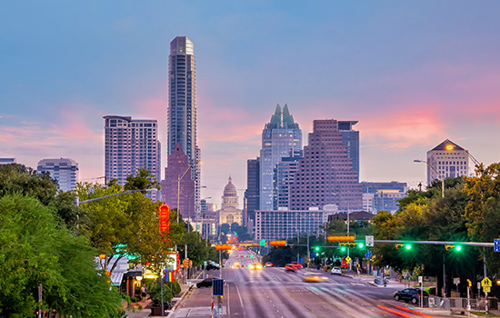 A city view of Austin, Texas where the TCEA Convention & Exposition is held.