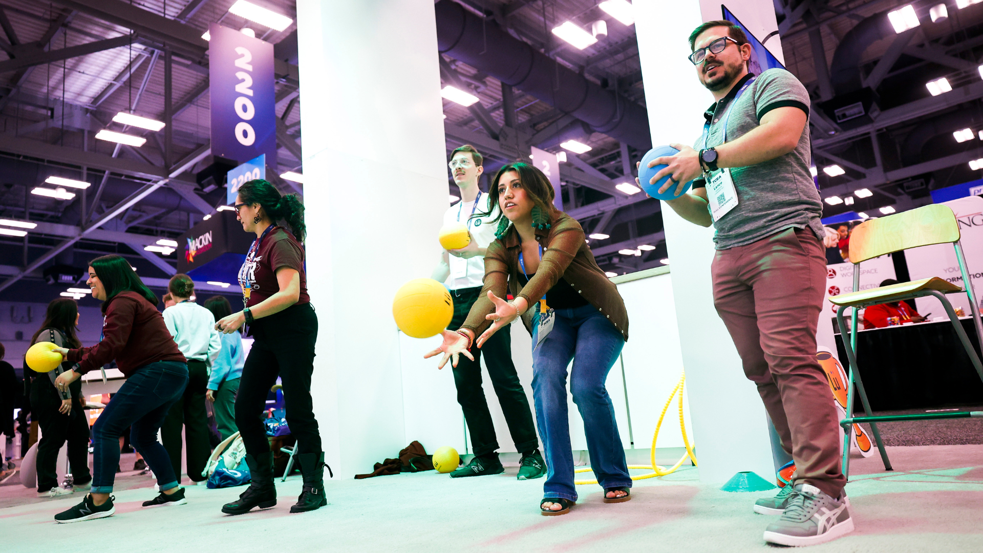 Attendees previewing the latest in technolgy at the TCEA Exhibit Hall.